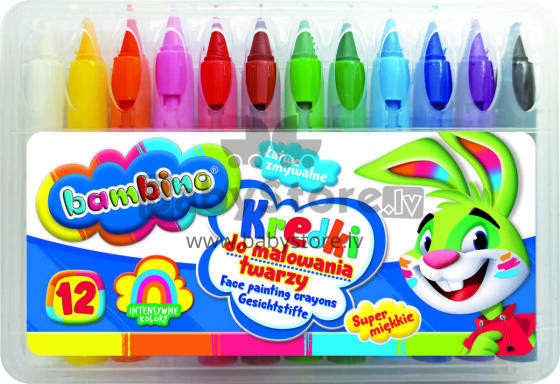 Ikonka Art.KX5479 BAMBINO Sejas apgleznošanas zīmuļi 12 krāsas