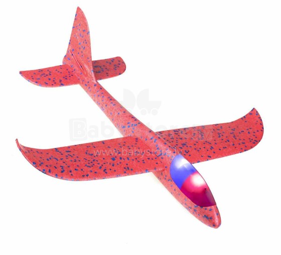Ikonka Art.KX7954_2 Lidojošā lidmašīna 2LED polistirols 48x47cm sarkans