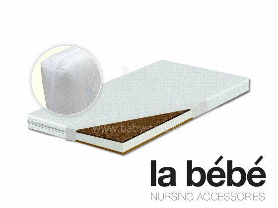 La Bebe™ EcoMattress Art.361119 Матрас в детскую кроватку кокос-гр 120x60x9 cm