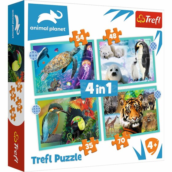 TREFL Puzzle Animals 4 in 1 set 35 48 54 70 pcs