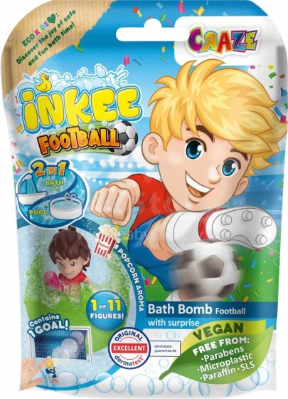 Craze Inkee Football Art.40164 бомбочка для ванны + игрушка