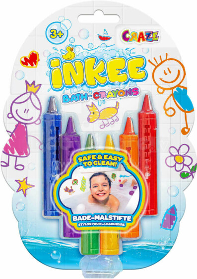 Craze Inkee Crayons Art.28667 Мелки для ванн