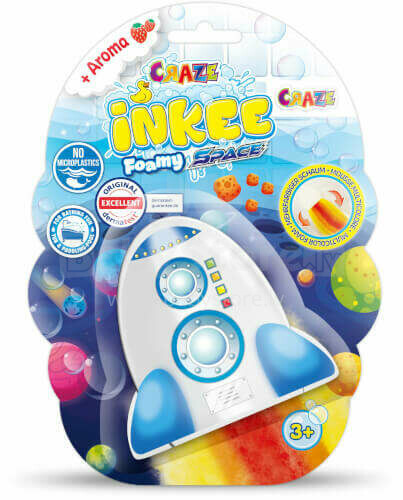 Craze Inkee Foamy Space Art.24966 бомбочка для ванны с ароматом клубники 110г