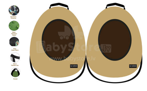 La bebe™ Car 2-Seat Protectors Set Avocado Art.148787 Neutral Защитные чехлы для сидения (для спинки автомобильного сидения)