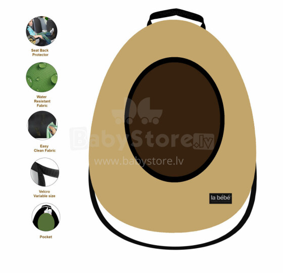 La bebe™ Car Seat Protector Avocado Art.148788 Neutral Cover me with Love and Avocuddle