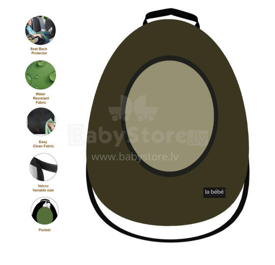 La bebe™ Car Seat Protector Avocado Art.148789 Green Cover me with Love and Avocuddle Heavy Duty Car Kick Mats for Kids – Back Seat Protector for Driver and Passenger Seat, Waterproof Pr