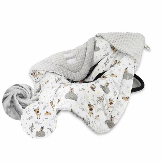 MimiNu Swaddle Art.FF143528 High-quality children's double-sided light envelope blanket with a hood (90x90 cm)