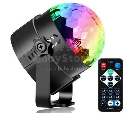 Ikonka Art.KX129669 RGB LED диско-шар проектор + пульт дистанционного управления