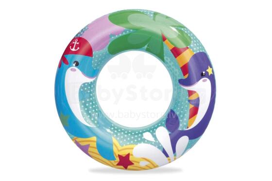 Ikonka Art.KX5006_2 BESTWAY 36113 Piepūšamais ritenis 51cm delfīni