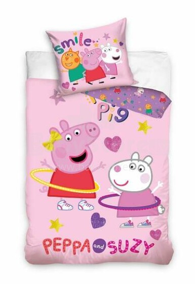 Carbotex Bedding Peppa Pig 100x135/40x60cm Art.PP215023-BABY Хлопковое постельное белье  100x135/40x60см