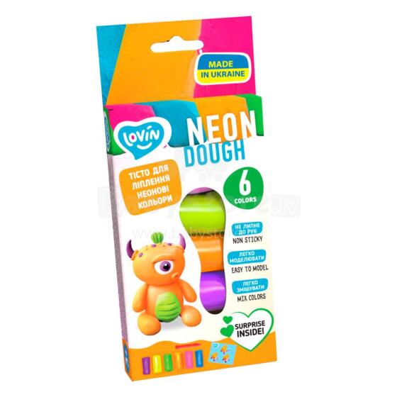 EcoToys City Radošais komplekts Modelēšanas mīkla Play Dough - Neon Asorti 6 krāsas 