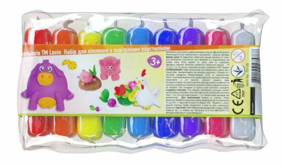 EcoToys City Creative set Modelling clay (Light jumping) - 9 colours 