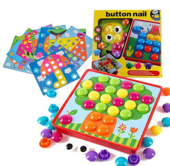 Ikonka Art.KX6612 Educational button mosaic puzzle 57el.