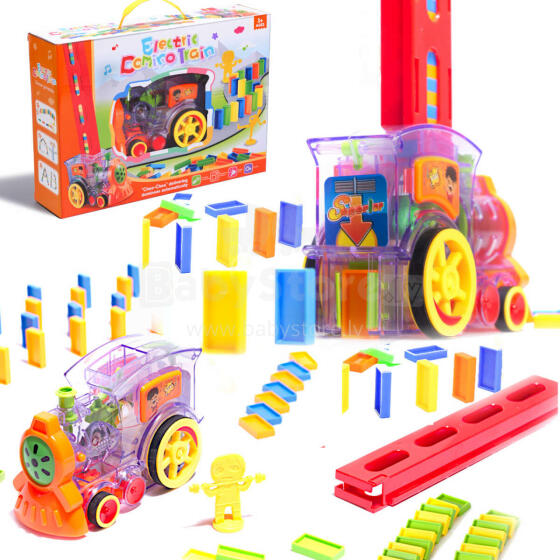 Ikonka Art.KX6680_1 Lokomotīve Vilciens domino puzzle caurspīdīgs