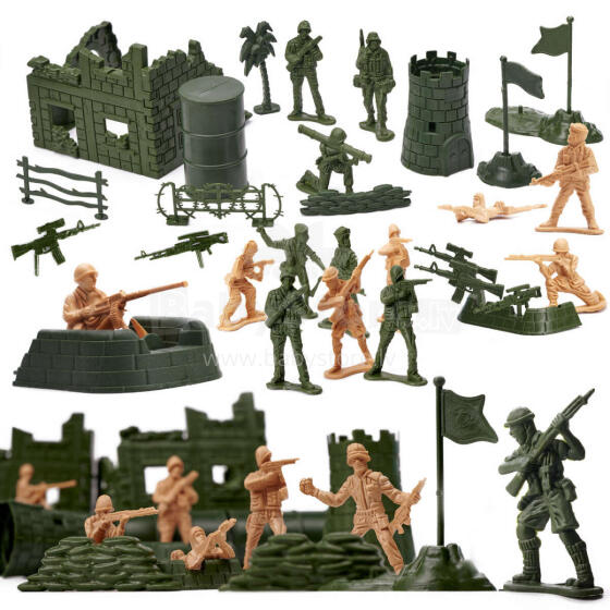 Ikonka Art.KX6187 Karavīru militāro pamatņu figūru komplekts 114el.