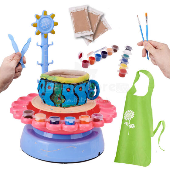 Ikonka Art.KX5630 Pottery wheel creative set with clay and paints 600g