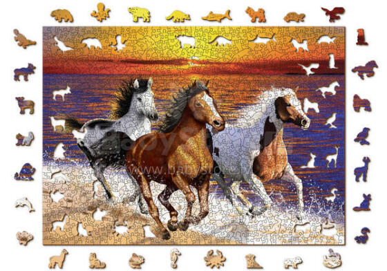 Wooden City Puzzle Horses Art.AN W 1010-0062  Деревянный развивающий пазл