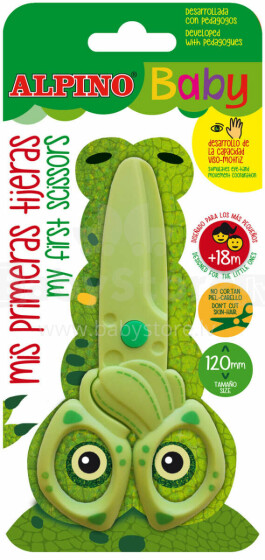 Ikonka Art.KX6054 ALPINO BABY Plastic scissors for children 120mm