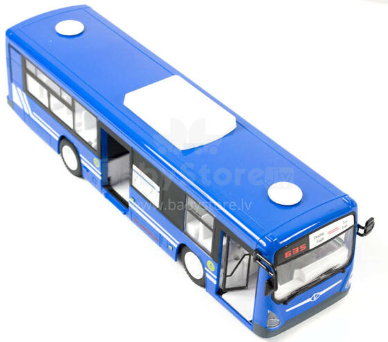 Ikonka Art.KX9563_2 Tālvadības RC autobuss ar durvīm zils