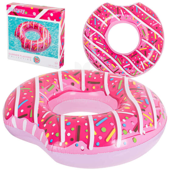 Ikonka Art.KX5003 BESTWAY 36118 Donut 107cm pink swimming wheel