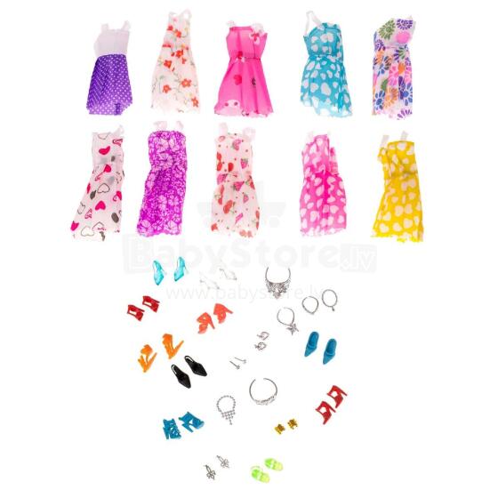 Ikonka Art.KX6998 Doll clothes + accessories set 43 el.