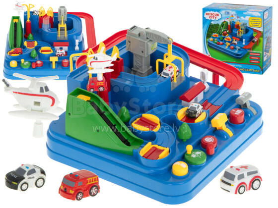 Ikonka Art.KX6011 Obstacle course interactive car park racing ambulance police car XL