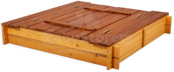 Folkland Art.150133 Brown Yellow Sandbox with cover 120cmx120cmx20cm