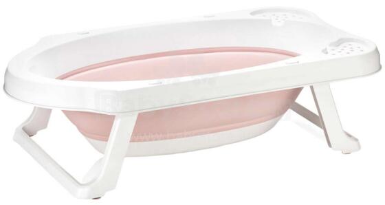 Lorelli folding bathtub with drain 82 cm Art.10130940001 Nordic Pink Saliekamā vanna ar noteku, 82 cm
