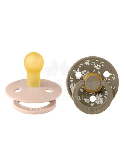 Bibs Liberty Colour Round – Capel Blush Mix Art.150181 Пустышка (соска) из 100% натурального каучука 0-6  мес.(2 шт.)