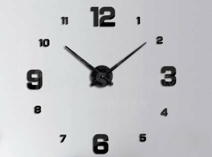 Ikonka Art.KX9713 Wall clock black 4 large numerals