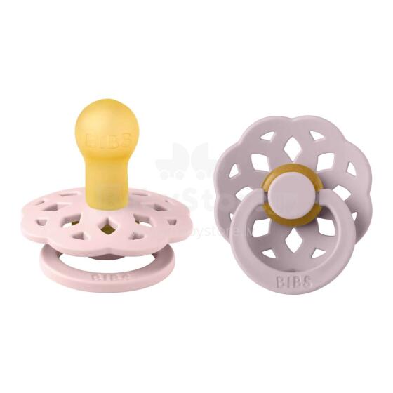 Bibs Boheme Art.150260 Blossom/Dusky Lilac Pacifier of 100% natural rubber 6-18 months (2 pcs.)