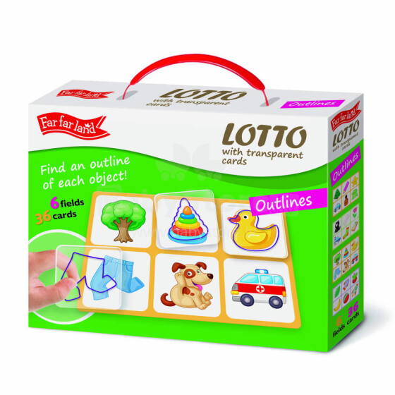 FAR FAR LAND Art.F-04006 Lotto game with transparent plastic cards OUTLINES