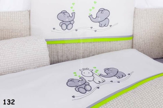 Tuttolina Art.132 Elephant 7H- Bērnu gultas veļas komplekts