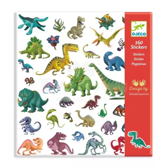 Djeco 160 uzlīmes Dinosaurs Art.DJ08843