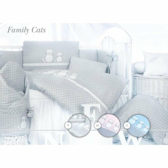 Tuttolina Art.9 Family Cat 7H- Bērnu gultas veļas komplekts