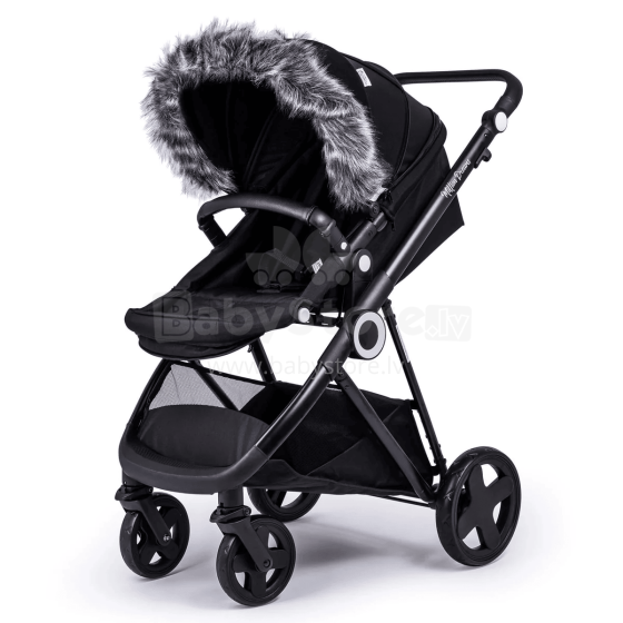 Venicci Pram hood fur Art.150684 Grey Kažokādas vāciņš uz kapuces bērnu ratiņiem