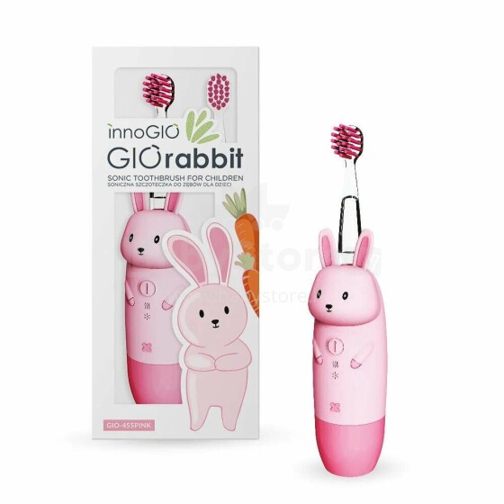 InnoGio Gio Rabbit Sonic Art.GIO-455 Pink  bērnu elektriskā zobu birste