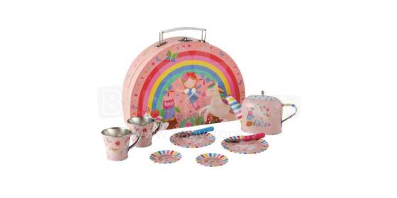 Floss&Rock Zuja Art.40P3571 Tin Tea Set 10 Piece - Rainbow Fairy