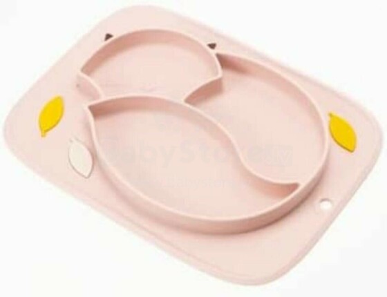 InnoGio GioFresh  Art.GIO-900 Pink  Cиликоновая тарелочка на присоске c отделениями