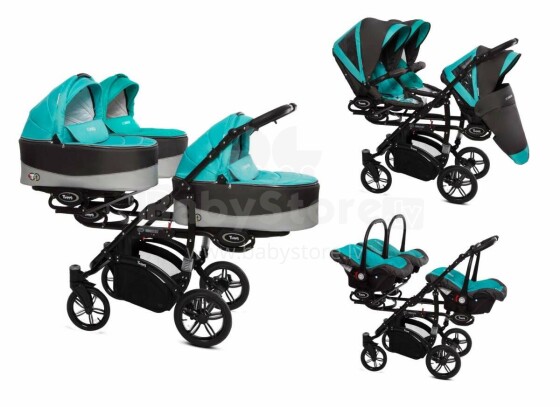 Babyactive Trippy 11 Tropic Green Universal stroller for triplets 3in1