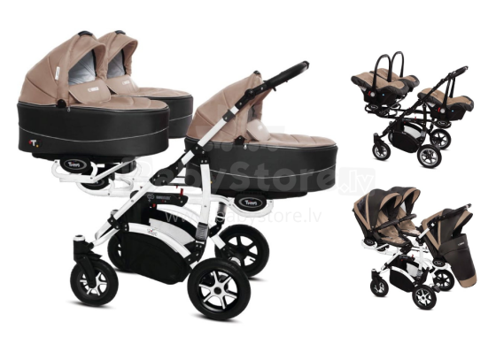 Babyactive Trippy 12 Beige Universal stroller for triplets 3in1