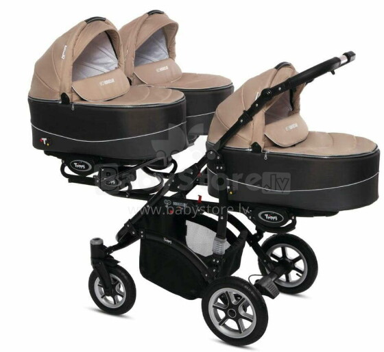 Babyactive Trippy 12 Beige stroller for triplets 2in1