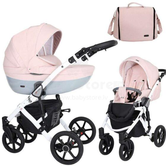 Kunert Mila White Art.MI-05 Pink Универсальная коляска 2 в 1