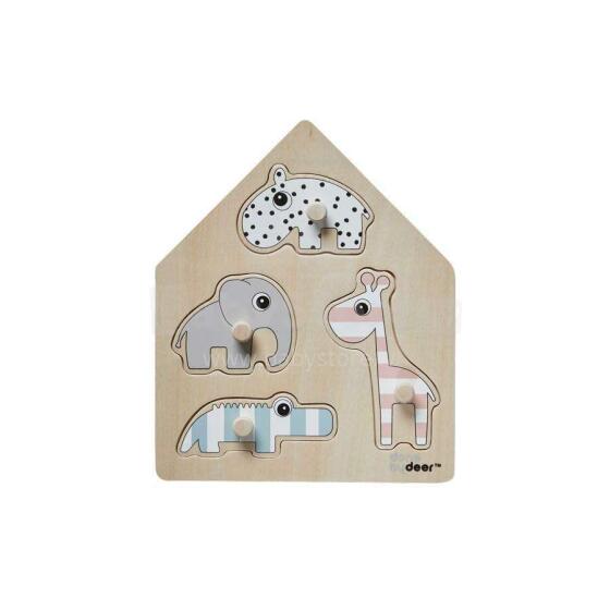 Done by Deer Peg puzzle, deer friends Деревянные пазлы