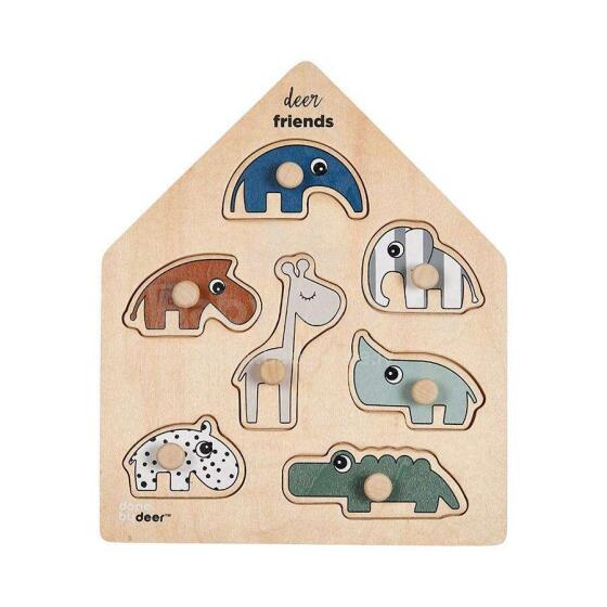 Done by Deer peg puzzle, Deer friends Wooden puzle