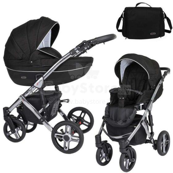 Kunert Mila Premium Class Graphite Chrome  Art.MI-04 Black Universal stroller 2 in 1