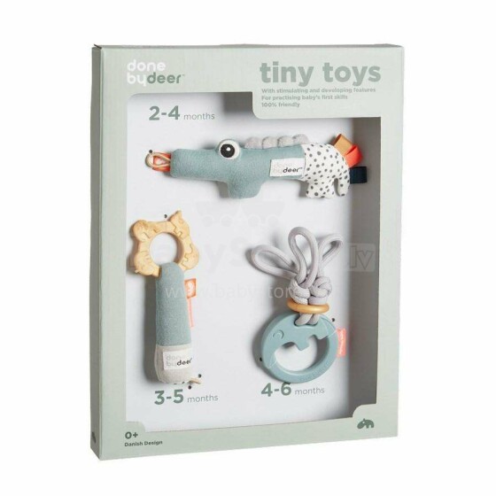 Done by Deer Tiny activity toys, gift set, Multicolor Развивающая плюшевая  игрушка - погремушка для Коляски/Автокресла/Кроватки