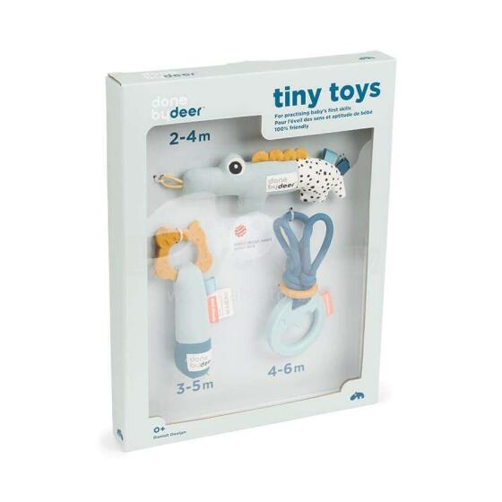 Done by Deer Tiny activity toys gift set Deer friends, Blue Развивающая плюшевая  игрушка - погремушка для Коляски/Автокресла/Кроватки