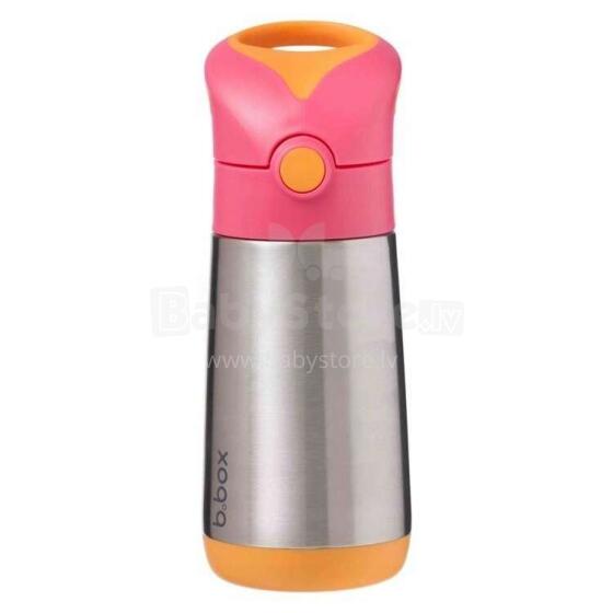 B.Box Insulated Bottle Art.BB00451 Strawberry Shake  Termopudele ar silikona salmiņu 350 ml
