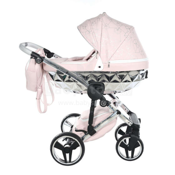 Junama Heart Art.HT-06 Pink Silver Bērnu universālie ratiņi (rati) 2 vienā